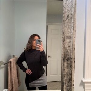 Stylish Black and Gray Sweater Dress